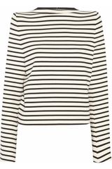Maison Martin Margiela Exaggerated Shoulder Striped Cotton Top