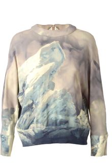 Pedro Lourenco Printed Crepe Top - Lyst