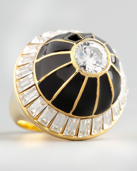 Rachel Zoe Domed Crystal Ring in White (7) - Lyst