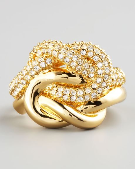 Rachel Zoe Love Me Knot Ring in Gold (7) - Lyst