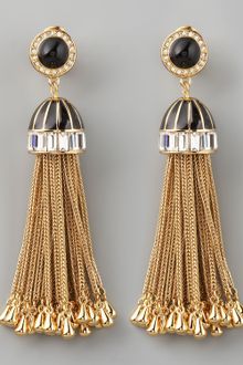Rachel Zoe Rhinestone Tassel Drop Earrings - Lyst