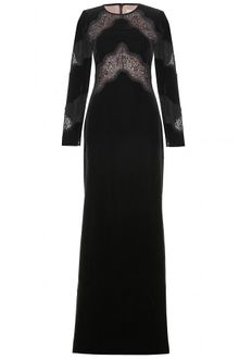 Valentino Velvet Gown with Lace Paneled Bodice - Lyst