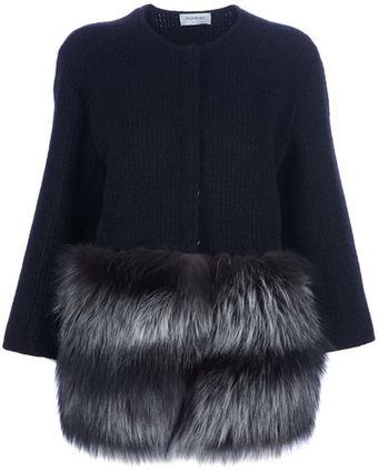 Yves Saint Laurent Fox Fur Cardigan - Lyst