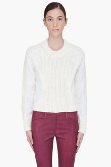 3.1 Phillip Lim Cream Cropped Mapped Sweater - Lyst