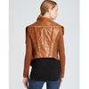 Bcbgmaxazria Ana Raw Edge Leather Jacket  in Brown (ginger) - Lyst