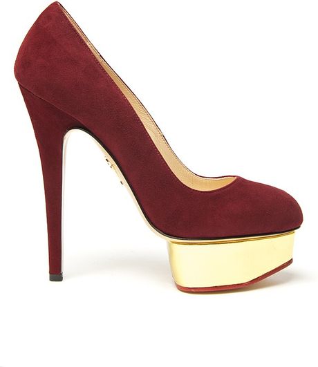 Charlotte Olympia Dolly Pump in Red (gold) - Lyst