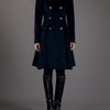 Issa Fitted Long Coat in Blue (navy) - Lyst