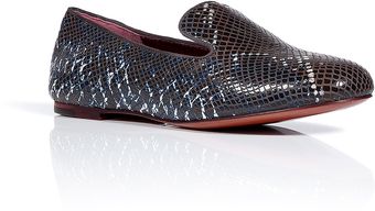Marc By Marc Jacobs Steel Snake Print Slipperstyle Leather Loafers - Lyst