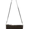Topshop Gold Stud Suede Clutch in Black - Lyst
