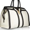 Yves Saint Laurent Large Cabas Chyc Leather Tote in White (black) - Lyst