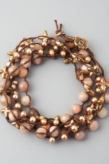 Love Heals Sunstone Pearl Wrap Bracelet 42l - Lyst