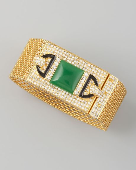 Rachel Zoe Chainmaille Bracelet in Green (gold jade) - Lyst