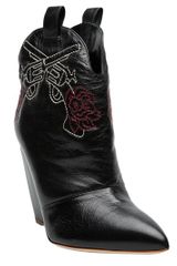 Rupert Sanderson Stitched Cowboy Ankle Wedge