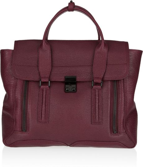 3.1 Phillip Lim Pashli Leather Tote in Brown (aubergine) - Lyst