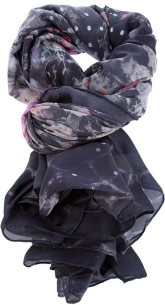 Balmain Flora Pattern Scarf in Black - Lyst