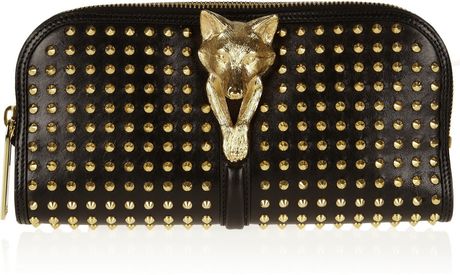 Burberry Prorsum Studded Leather Clutch in Black - Lyst