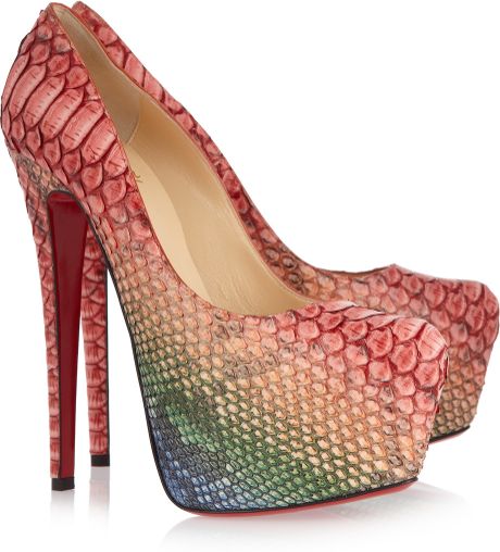 Christian Louboutin Daffodile 160 Python Platform Pumps in Multicolor (multicolored) - Lyst