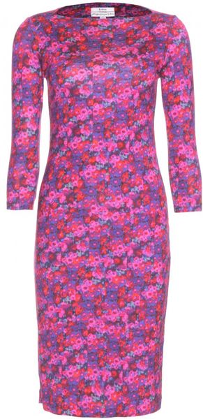 Erdem Reese Floral Printed Dress in Purple (floral) - Lyst
