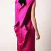 Lanvin Structured Silk Dress in Pink - Lyst