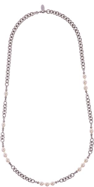 LK Bennett Long Chain Pearl Necklace - Lyst