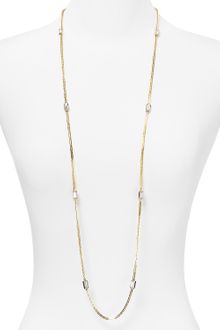 Michael Kors Crystal Channel Setting Chain Necklace 44 - Lyst