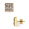 Michael Kors Square Crystal Stud Earrings in Gold - Lyst