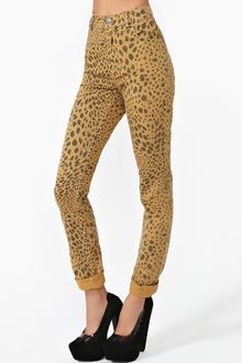 Nasty Gal Second Skin Jeans Leopard - Lyst