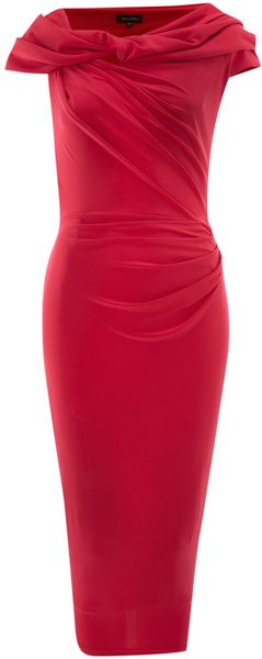 Pied A Terre Slinky Knot Jersey Dress in Red (hot pink) - Lyst