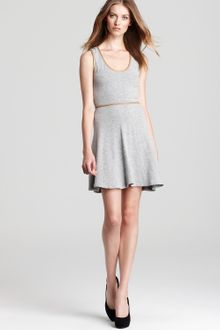 Sachin & Babi Leather Trim Dress Aya Sleeveless - Lyst