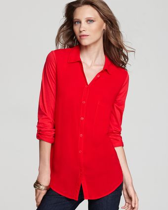 Splendid Top Button Down Henley - Lyst