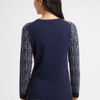 Tory Burch Hutton Crewneck Sweater in Blue (cinnamon) - Lyst