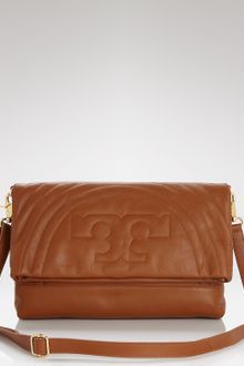 Tory Burch Messenger Stitched Logo Foldover - Lyst