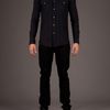 Balmain Mandarin Collar Shirt in Black for Men - Lyst
