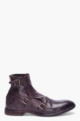 Alexander McQueen Dark Brown Leather Monk Boots