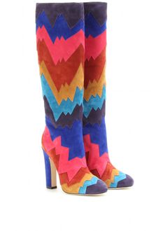 Jimmy Choo Divina Patchwork Boots - Lyst