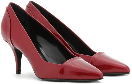 Proenza Schouler Boxcalf Kitten Heel Pumps in Red - Lyst