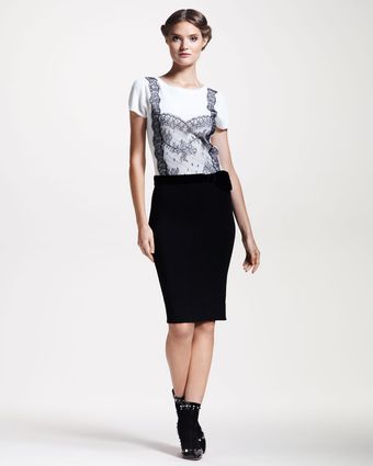 Valentino Laceoverlay Combo Dress - Lyst