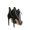 Alaïa Twotone Low Laceup Boots in Suede with Elastic Sides and Decorative Stufs in Black - Lyst