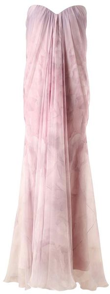 Alexander McQueen Draped Silk Bustier Gown - Lyst