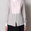 Alexander Mcqueen Tricolour Bib Front Blouse in Beige (taupe) - Lyst