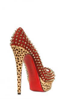 Christian Louboutin 150mm Lady Peep Leopard Spikes Pumps - Lyst