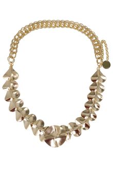 Elie Saab Gold Metal Necklace - Lyst