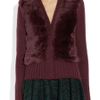 Elizabeth And James Rabbit Paneled Knitted Cardigan in Red (merlot) - Lyst