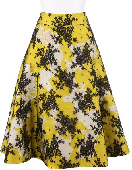 Erdem Skirt in Cotton in Yellow - Lyst