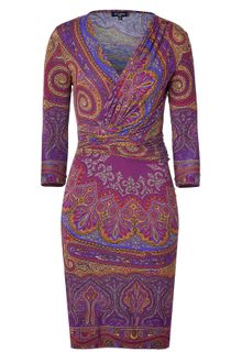 Etro Purplecurry Paisley Print Jersey Dress - Lyst