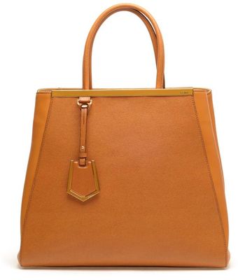 Fendi Large Grained Leather Shopper Bag - Lyst