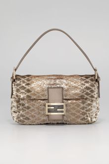 Fendi Python Pattern Sequin Baguette - Lyst