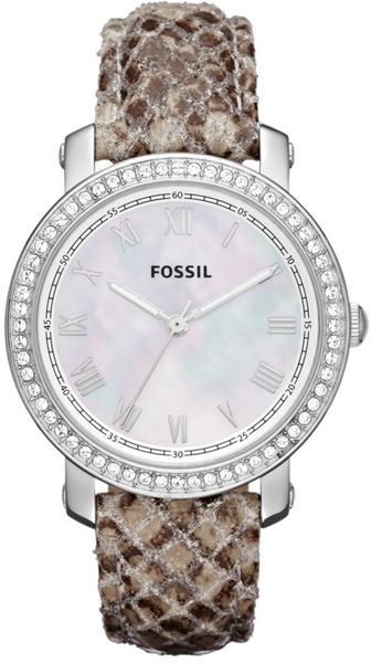 Fossil Womens Emma Snake Print Leather Strap 38mm - Lyst