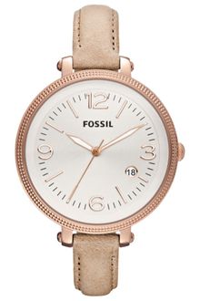 Fossil Womens Heather Tan Leather Strap 42mm - Lyst