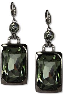 Givenchy Light Hematite Tone Crystal Stone Drop Earrings - Lyst